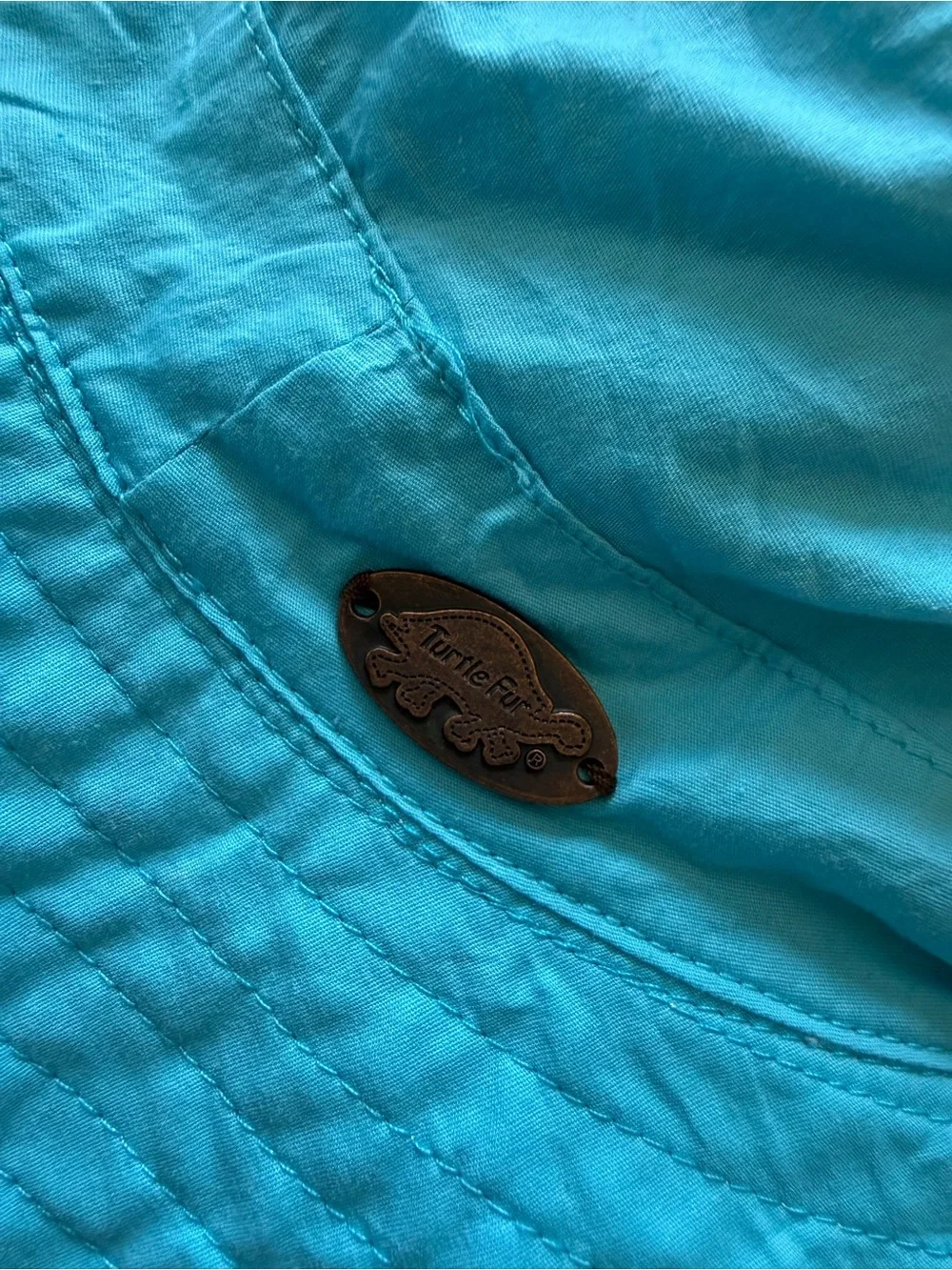 Turtle Fur brand Turquoise Reversible Sun Bucket Hat with Chin Strap